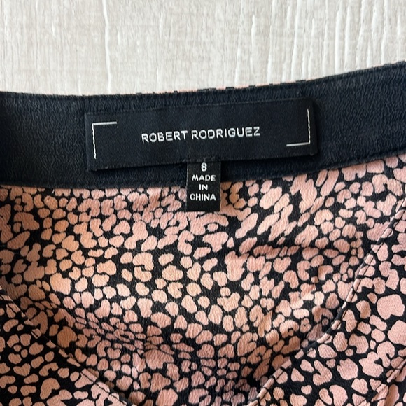 ROBERT RODRIGUEZ SHORT ROMPER TAN AND BLACK 100% SILK SIZE 8 TIE WAIST GORGEOUS - Picture 3 of 8